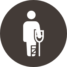 怪我をされている方